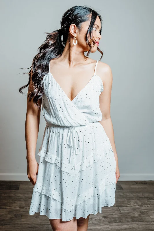 Clearance - Polka Dot Tiered Sun Dress