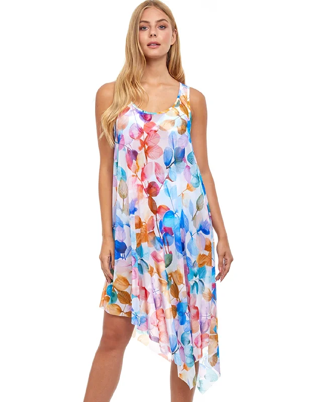 Profile By Gottex Color Rush Asymmetrical Round Neck Cover Up Dress