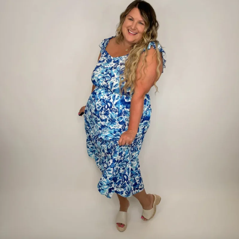 Seeing the Sights Lightweight Blue Avery Mae Dress