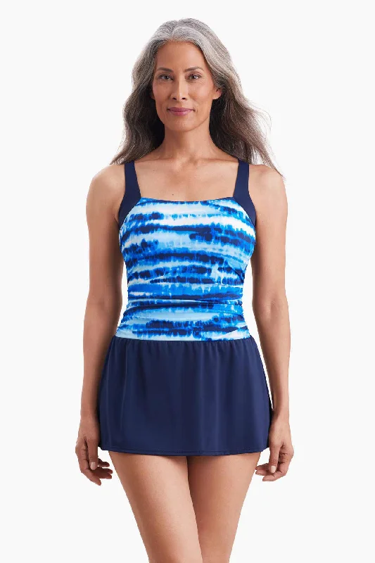 Tiger Sunrise Square Neck Skater Dress