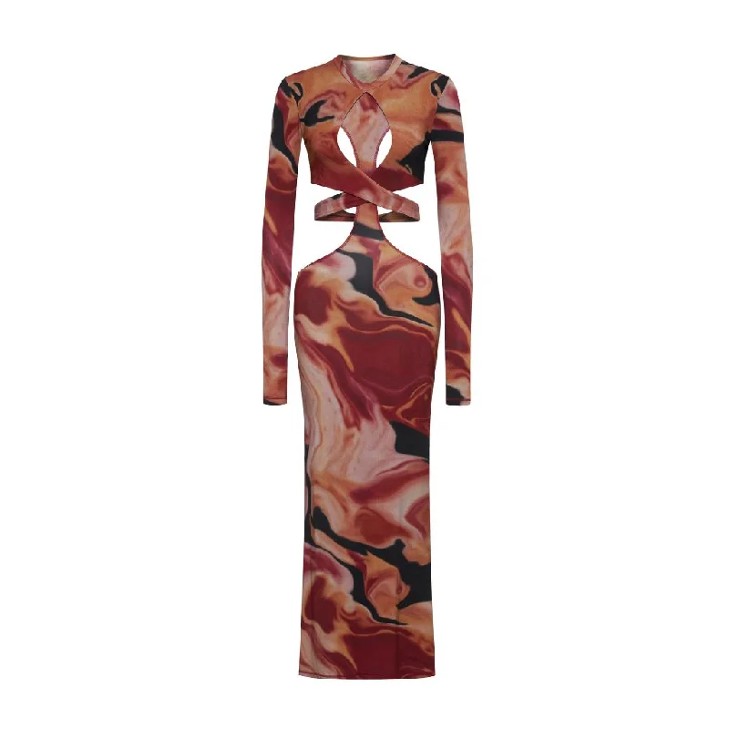 Vermillion Cut-Out Dress