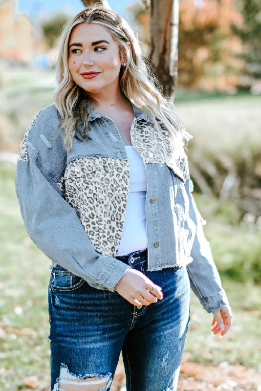 Long Sleeve Button-down Denim Leopard Print Jean Jacket Print Jacket Jacquard Jacket Embroidered Jacket Long Sleeve Button-down Denim Leopard Print Jean Jacket Print Jacket Jacquard Jacket Embroidered Jacket