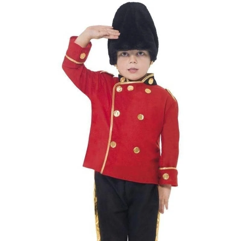 Busby Guard Costume Kids Red Jacket Hat Snapped Jacket Toggled Jacket Drawstring Jacket Busby Guard Costume Kids Red Jacket Hat Snapped Jacket Toggled Jacket Drawstring Jacket