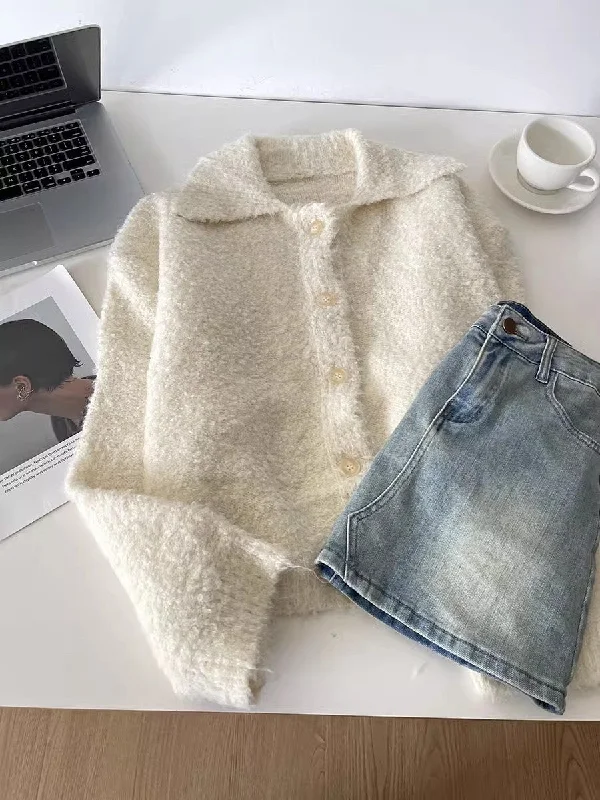 knitted cardigan simple short sweater jacket S4730 Fleece Jacket Down Jacket Feather Jacket knitted cardigan simple short sweater jacket S4730 Fleece Jacket Down Jacket Feather Jacket