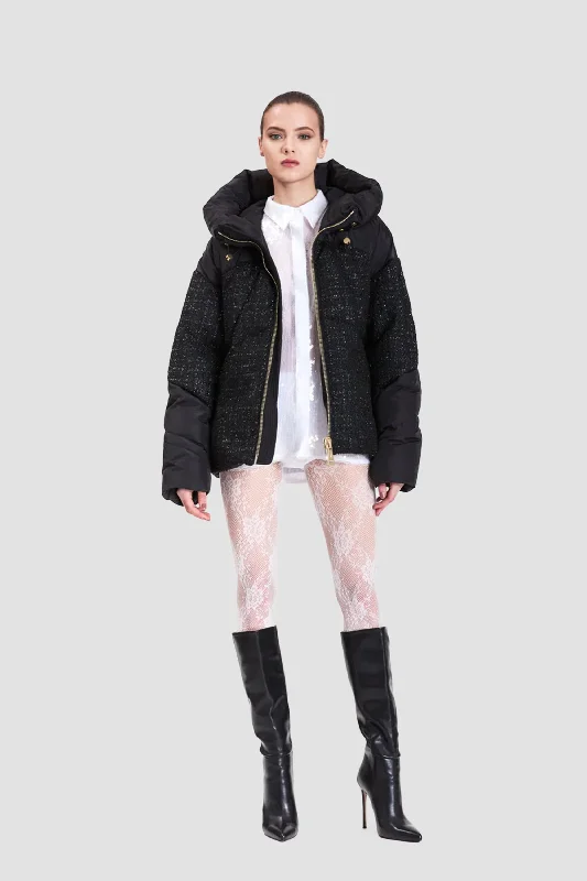 Nicole Benisti Women's Matignon Tweed Puffer Jacket Elasticated Jacket Padded Jacket Insulated Jacket Nicole Benisti Women's Matignon Tweed Puffer Jacket Elasticated Jacket Padded Jacket Insulated Jacket