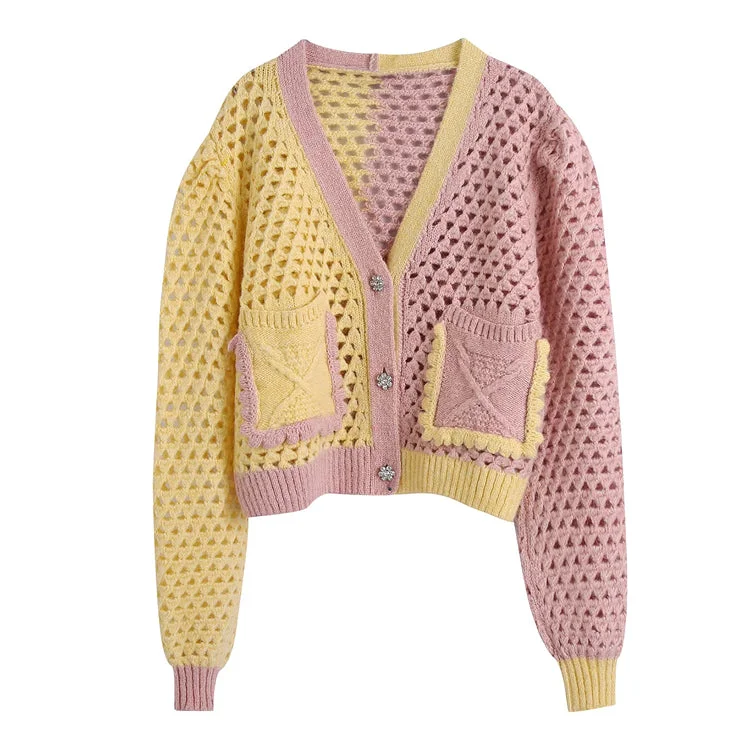 New cut out jewelry button knitwear jacket 7329 Lace Jacket Ribbed Jacket Sequined Jacket New cut out jewelry button knitwear jacket 7329 Lace Jacket Ribbed Jacket Sequined Jacket