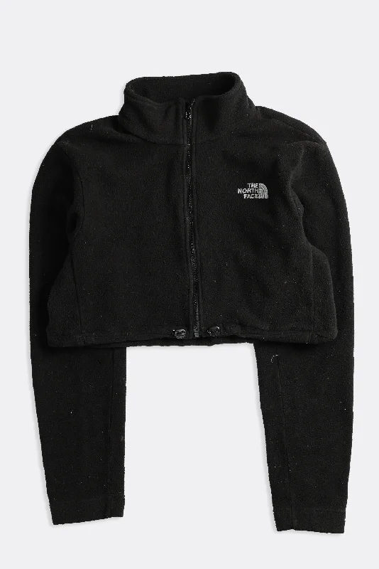 Rework North Face Crop Fleece Jacket - XS, S, M, L, XL Boat Neck Shawl Collar Notched Collar Rework North Face Crop Fleece Jacket - XS, S, M, L, XL Boat Neck Shawl Collar Notched Collar