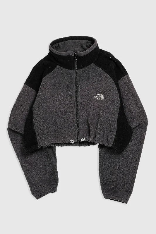 Rework North Face Crop Fleece Jacket - XXL Print Jacket Jacquard Jacket Patchwork Jacket Rework North Face Crop Fleece Jacket - XXL Print Jacket Jacquard Jacket Patchwork Jacket