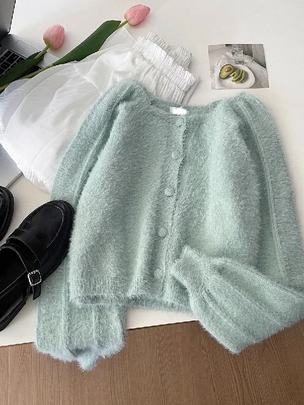 soft comfortable short knitted cardigan jacket S4696 Wool Fabric Cashmere Fabric Tweed Fabric soft comfortable short knitted cardigan jacket S4696 Wool Fabric Cashmere Fabric Tweed Fabric