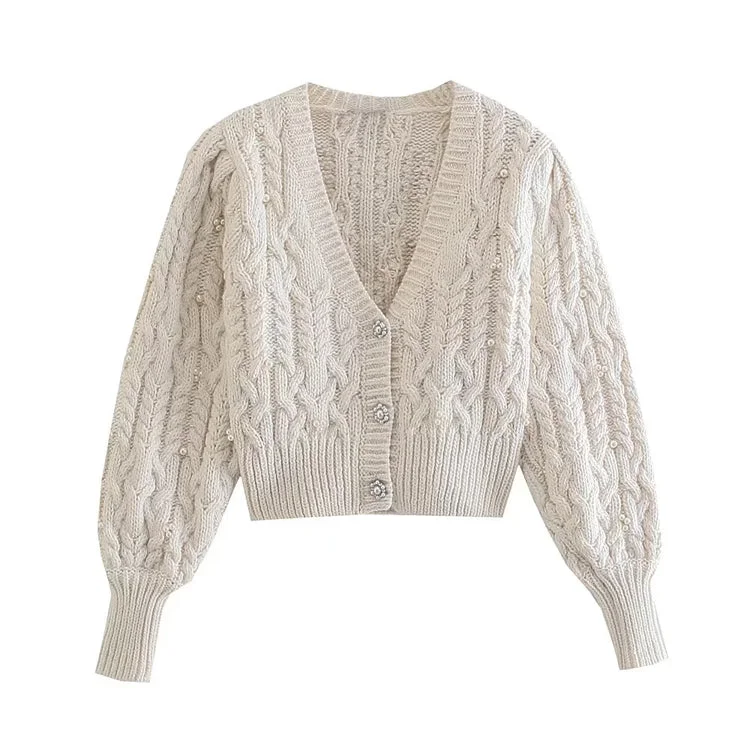 Sweet artificial jewelry button sweater cardigan jacket 7333 Cardigan Sweater Pullover Sweet artificial jewelry button sweater cardigan jacket 7333 Cardigan Sweater Pullover