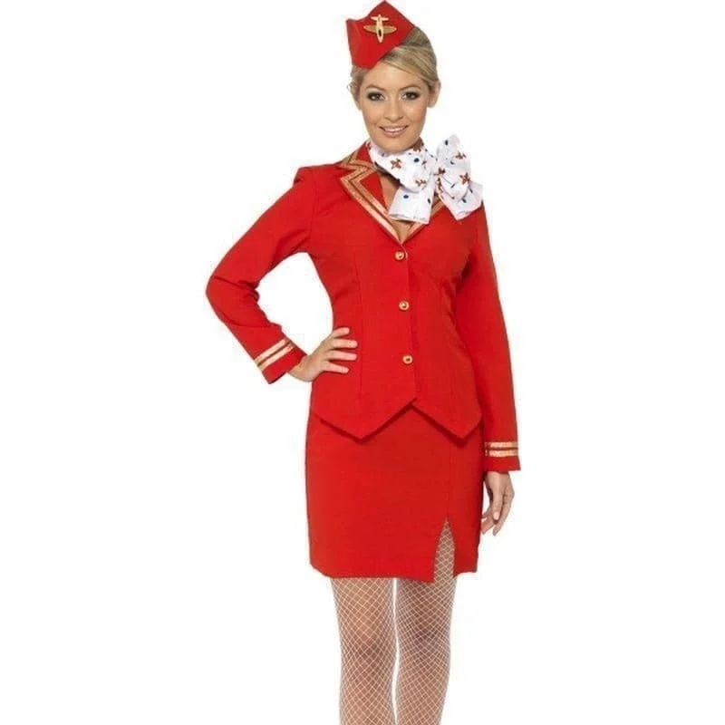 Trolley Dolly Costume Adult Red Jacket Skirt Scarf Hat Elasticated Jacket Padded Jacket Insulated Jacket Trolley Dolly Costume Adult Red Jacket Skirt Scarf Hat Elasticated Jacket Padded Jacket Insulated Jacket