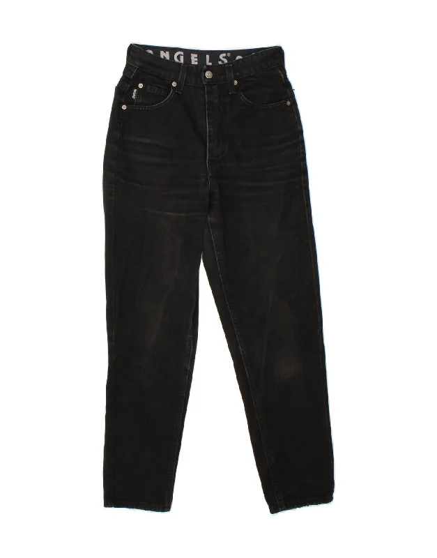 ANGELS Womens High Rise Tapered Jeans EU 36 Small W26 L28 Black Cotton Trendy Pleated Waist Jeans ANGELS Womens High Rise Tapered Jeans EU 36 Small W26 L28 Black Cotton Trendy Pleated Waist Jeans