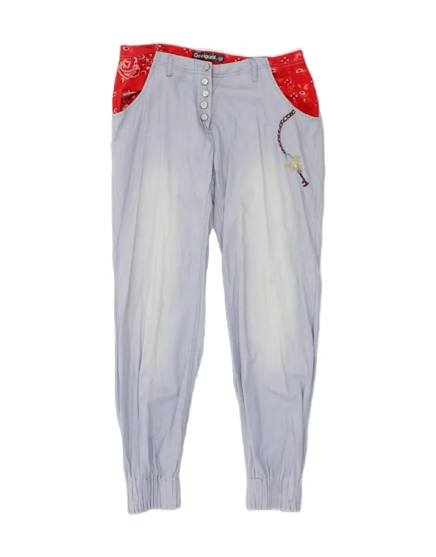 DESIGUAL Womens Joggers Slim Jeans W28 L29 Blue Colourblock Casual Distressed Denim Jeans DESIGUAL Womens Joggers Slim Jeans W28 L29 Blue Colourblock Casual Distressed Denim Jeans
