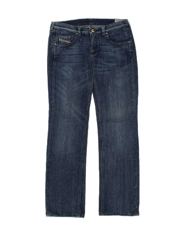 DIESEL Womens Doozy Straight Jeans W32 L34 Blue Cotton Trendy Wide-Legged High-Waist Jeans DIESEL Womens Doozy Straight Jeans W32 L34 Blue Cotton Trendy Wide-Legged High-Waist Jeans