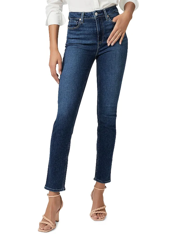 GEMMA Womens High Rise Vintage Cigarette Jeans Stylish Paperbag Waist Denim