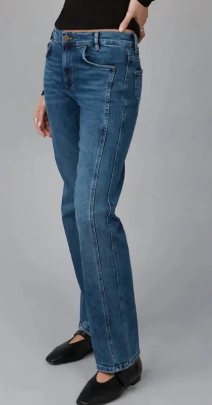 Jasper Mid Rise Straight Jean In Dim Sky Trendy Flared Leg Jeans