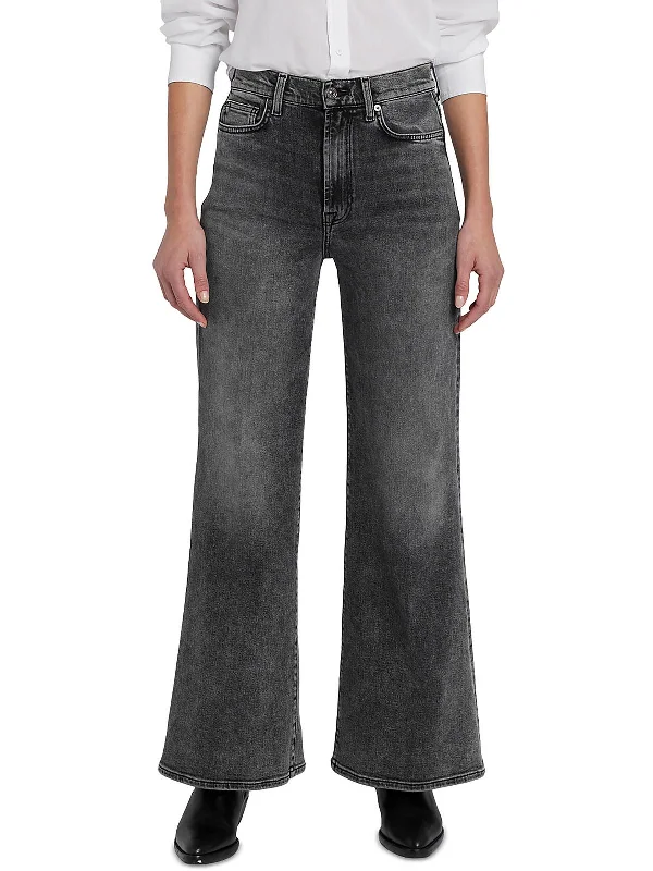 Jo Womens Ultra High Rise Dark Wash Wide Leg Jeans Cozy Stretch High-Waist Jeans