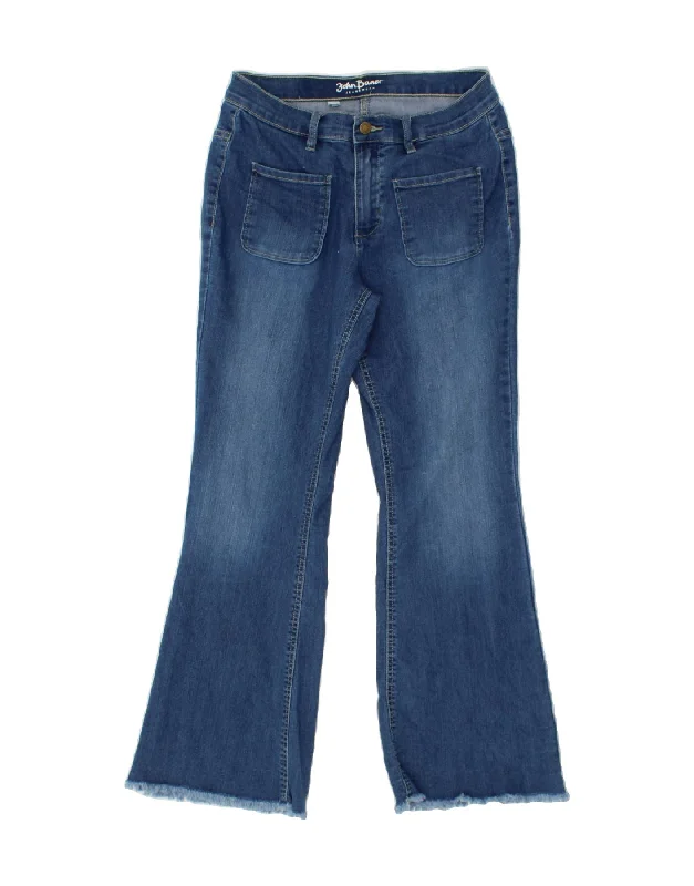 JOHN BANER Womens Flared Jeans UK 14 Large W32 L28 Navy Blue Cotton Elegant Bootcut Fit Jeans JOHN BANER Womens Flared Jeans UK 14 Large W32 L28 Navy Blue Cotton Elegant Bootcut Fit Jeans