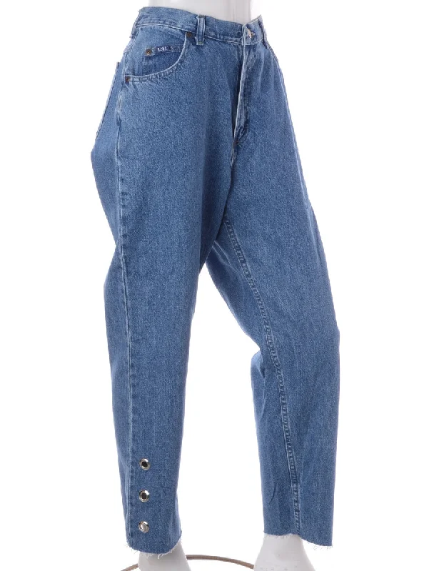 Label Lou Bottom Eyelet Jeans Fashionable Raw Edge Jeans
