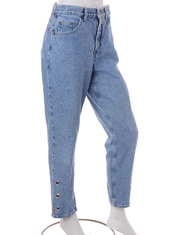 Label Lou Bottom Eyelet Jeans Trendy Acid Wash Skinny Jeans