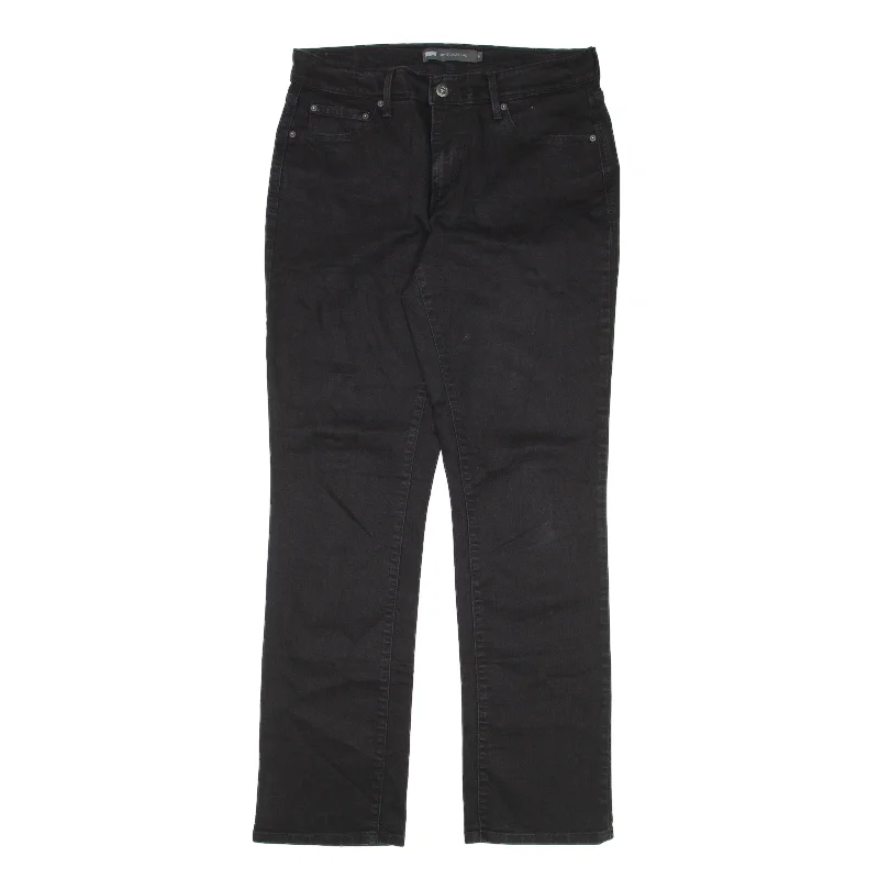 LEVI'S 505 Jeans Black Denim Regular Straight Womens W29 L32 Comfortable Distressed Straight-Leg Jeans LEVI'S 505 Jeans Black Denim Regular Straight Womens W29 L32 Comfortable Distressed Straight-Leg Jeans