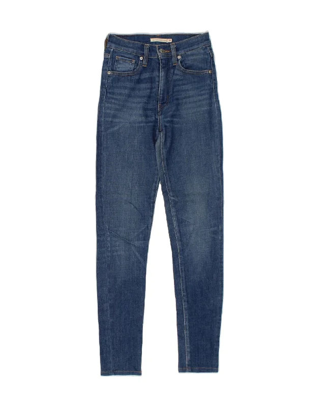 LEVI'S Womens Mile High Super Skinny Jeans W25 L29 Blue Cotton Casual Straight-Leg Jeans LEVI'S Womens Mile High Super Skinny Jeans W25 L29 Blue Cotton Casual Straight-Leg Jeans