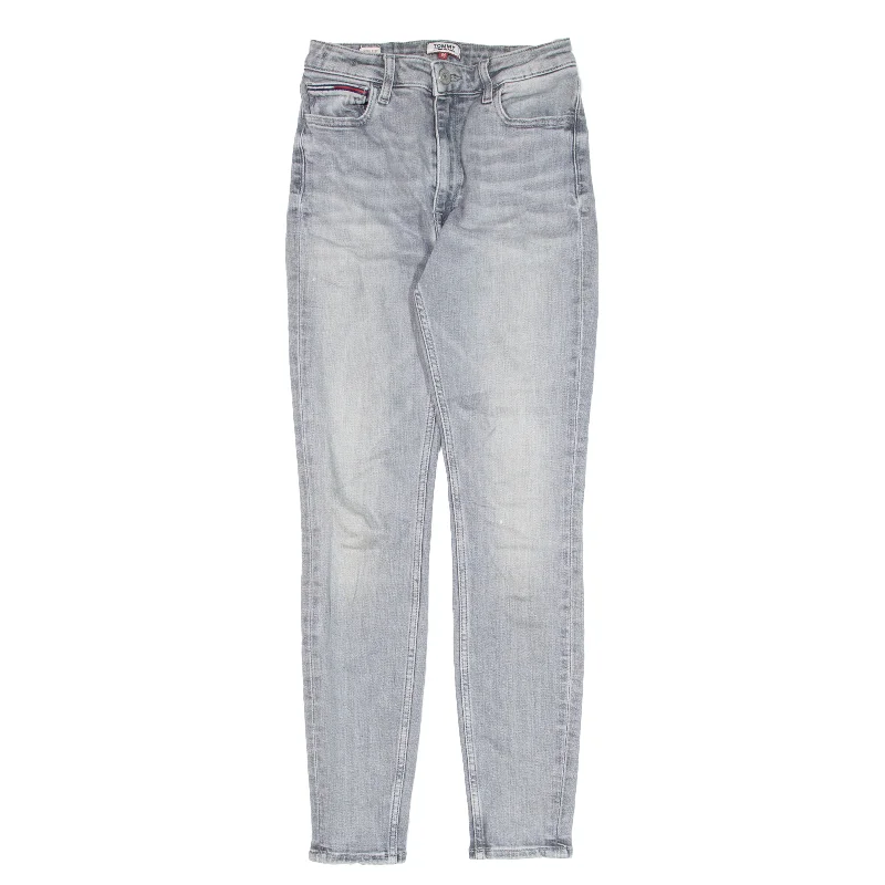 TOMMY HILFIGER Santana Jeans Grey Denim Slim Skinny Womens W24 L27 Fashionable White Denim Jeans TOMMY HILFIGER Santana Jeans Grey Denim Slim Skinny Womens W24 L27 Fashionable White Denim Jeans