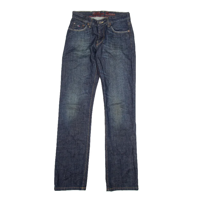 TOMMY HILFIGER Shelby Jeans Blue Denim Regular Straight Womens W25 L32 Comfortable Distressed Straight-Leg Jeans TOMMY HILFIGER Shelby Jeans Blue Denim Regular Straight Womens W25 L32 Comfortable Distressed Straight-Leg Jeans