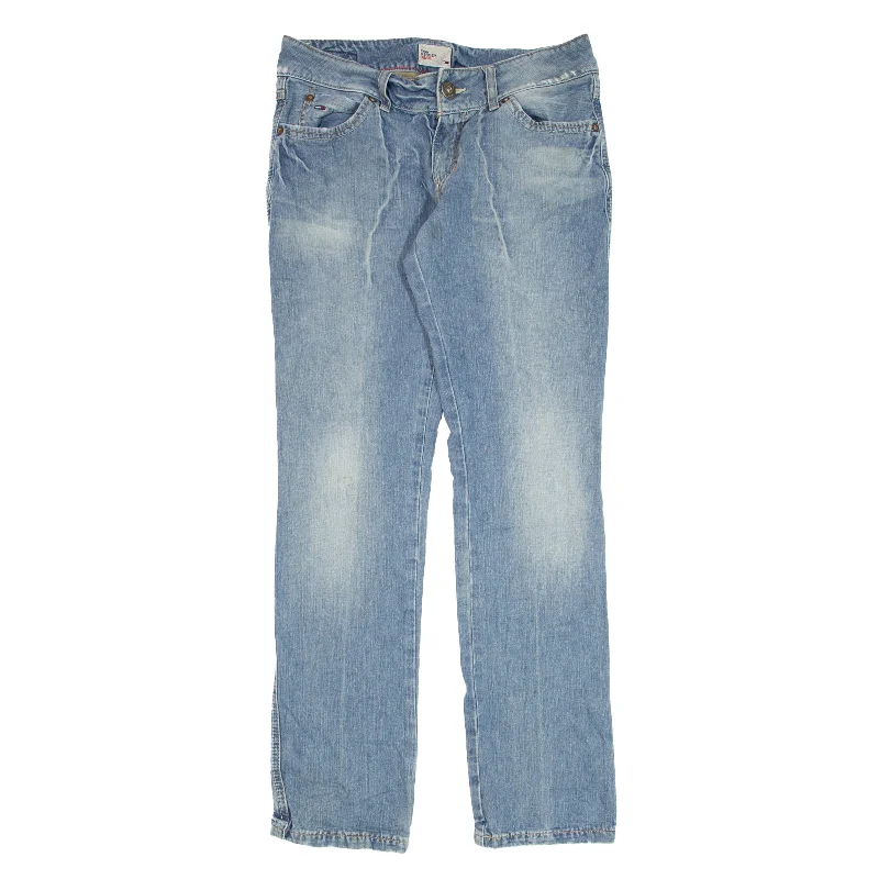 TOMMY HILFIGER Stacy Jeans Blue Denim Slim Straight Womens W27 L32 Comfortable Drawstring Waist Jeans