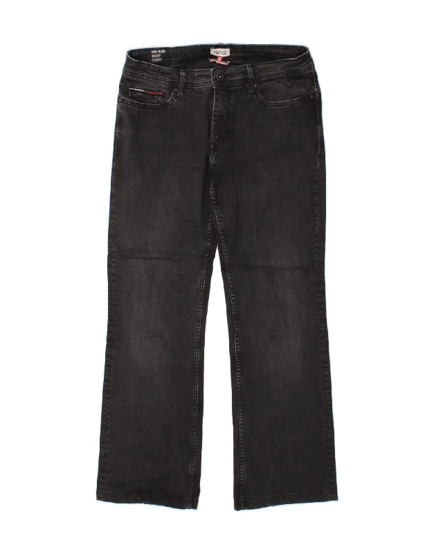 TOMMY HILFIGER Womens Mid Rise Bootcut Jeans W29 L27 Black Cotton Stylish Stone-Wash Denim Jeans TOMMY HILFIGER Womens Mid Rise Bootcut Jeans W29 L27 Black Cotton Stylish Stone-Wash Denim Jeans