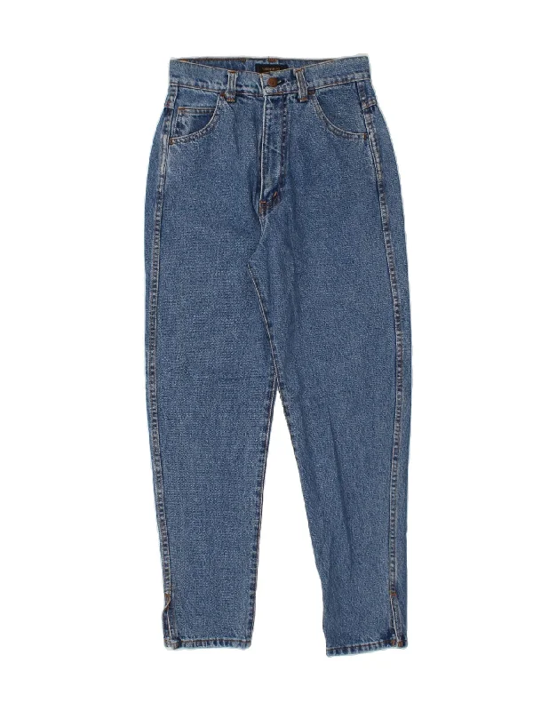 VALENTINO Womens High Waist Tapered Jeans W29 L27 Blue Cotton Trendy Plus Size Jeans VALENTINO Womens High Waist Tapered Jeans W29 L27 Blue Cotton Trendy Plus Size Jeans