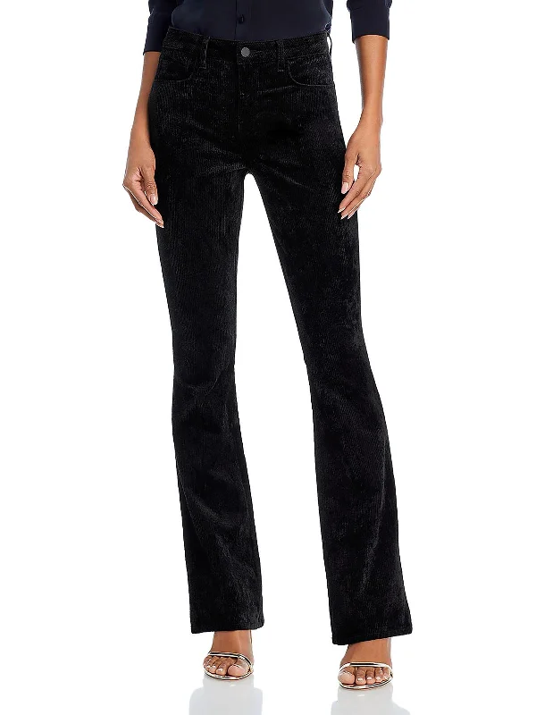 Womens Corduroy Bell Bottoms Bootcut Jeans Stylish Plus Size Denim Jeans