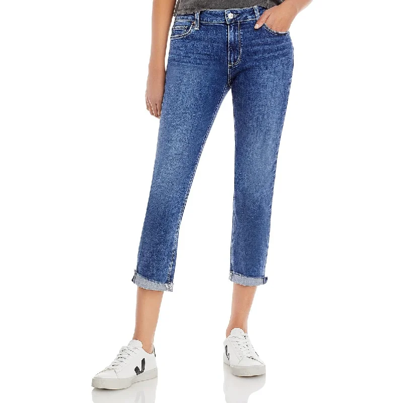 Womens Raw Hem Skinny Boyfriend Jeans Trendy Plus Size Jeans