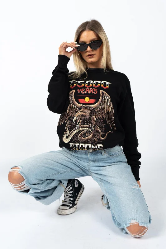 65,000 Years Strong Black Premium Cotton Crew Neck Unisex Sweater Houndstooth Herringbone Solid 65,000 Years Strong Black Premium Cotton Crew Neck Unisex Sweater Houndstooth Herringbone Solid