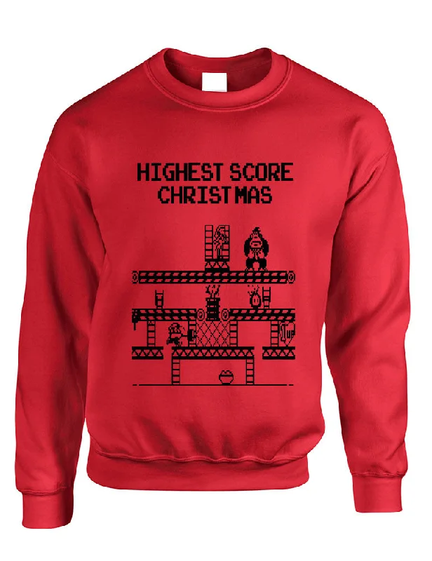 Adult Crewneck Highest Score Christmas Ugly Sweater Holiday Top Elegant Classic Vintage Adult Crewneck Highest Score Christmas Ugly Sweater Holiday Top Elegant Classic Vintage