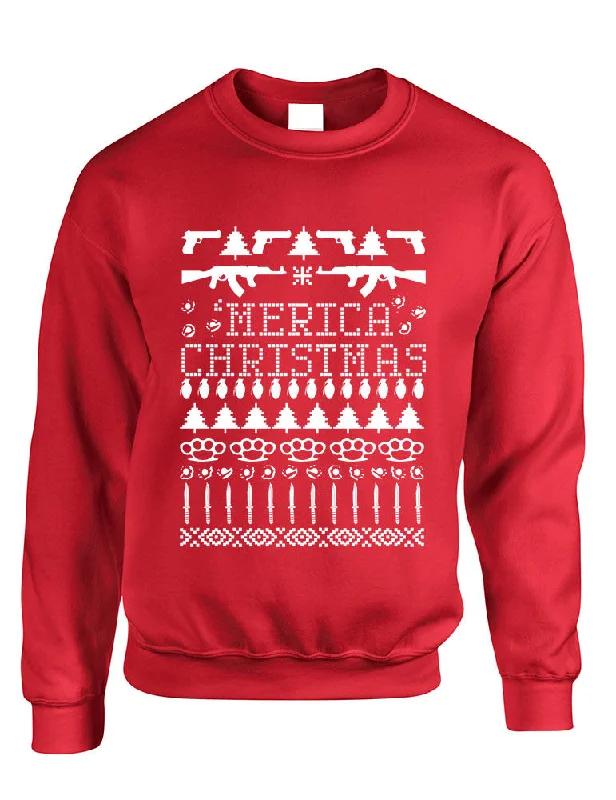 Adult Crewneck 'merica Ugly Christmas Sweater Love USA Holiday Mesh Blend Leather Blend Suede Blend Adult Crewneck 'merica Ugly Christmas Sweater Love USA Holiday Mesh Blend Leather Blend Suede Blend