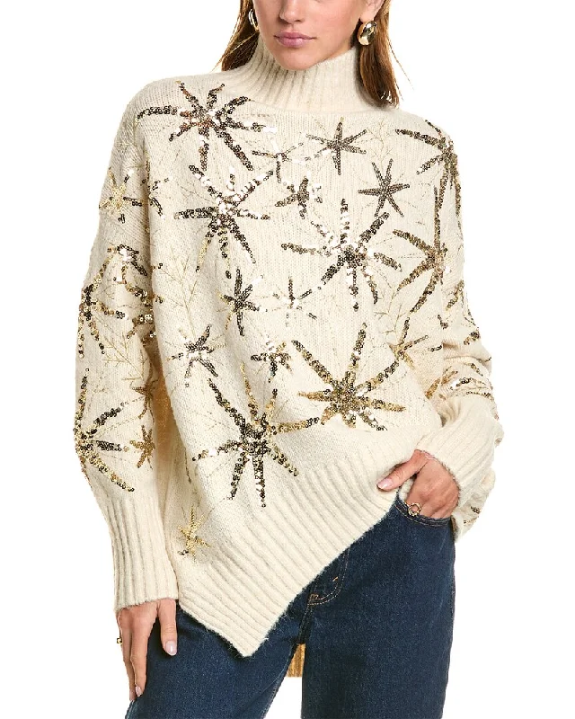 Beulah Sweater Beaded Sweater Sequined Faux Fur