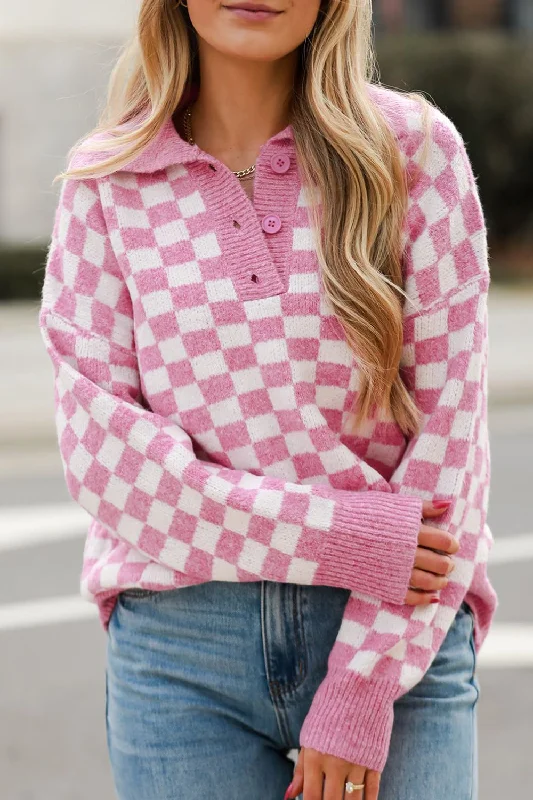 Checkered Collared Neck Long Sleeve Sweater Wool Fabric Cashmere Fabric Tweed Fabric Checkered Collared Neck Long Sleeve Sweater Wool Fabric Cashmere Fabric Tweed Fabric