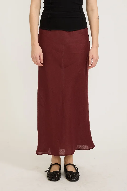 Dydine Skirt Stome Burgundy wool skirt sturdy