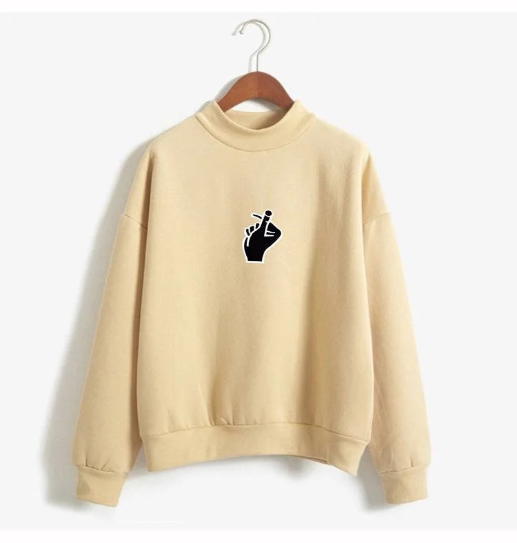 Fast Selling Popular Women's Cloth Love Finger Than Heart Gesture Sweater Polka Dot Checkered Tartan Fast Selling Popular Women's Cloth Love Finger Than Heart Gesture Sweater Polka Dot Checkered Tartan