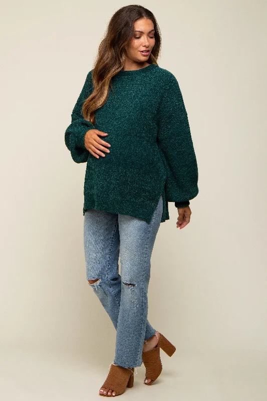 Forest Green Chenille Knit Balloon Sleeve Maternity Sweater Faux Fur Fabric Real Fur Fabric Shearling Fabric Forest Green Chenille Knit Balloon Sleeve Maternity Sweater Faux Fur Fabric Real Fur Fabric Shearling Fabric