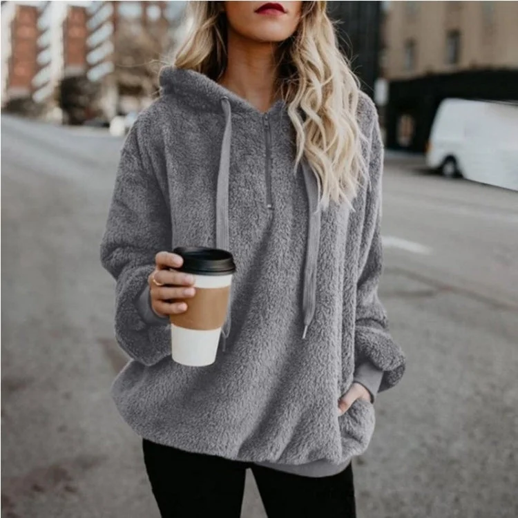 Long-sleeved Hooded Solid Color Women Sweater Coat (Color:Dark Gray Size:S) Print Jacquard Patchwork Long-sleeved Hooded Solid Color Women Sweater Coat (Color:Dark Gray Size:S) Print Jacquard Patchwork