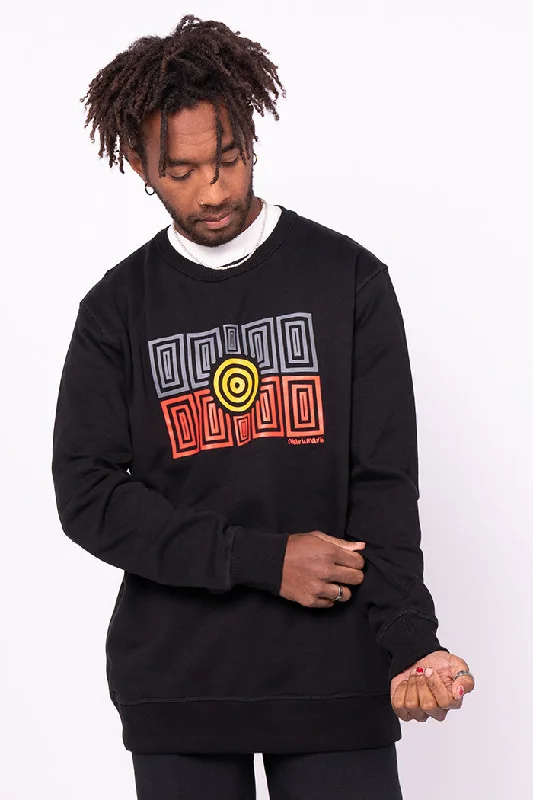 Strong Community Black Premium Cotton Crew Neck Unisex Sweater Solid Color Striped Floral Print Strong Community Black Premium Cotton Crew Neck Unisex Sweater Solid Color Striped Floral Print