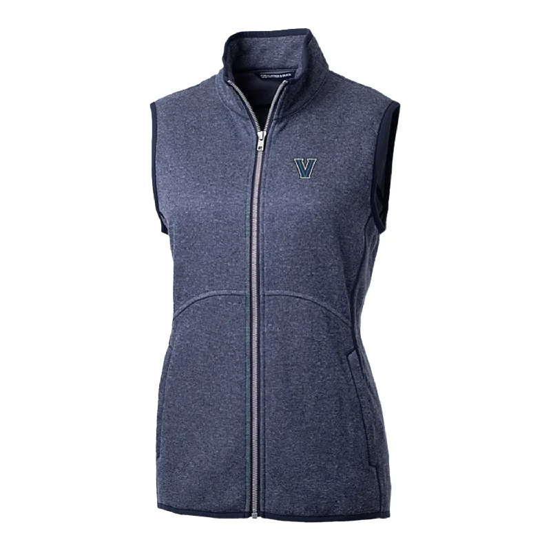 Ladies Villanova Wildcats Cutter & Buck Mainsail Sweater Knit Navy Full Zip Vest Print Jacquard Patchwork Ladies Villanova Wildcats Cutter & Buck Mainsail Sweater Knit Navy Full Zip Vest Print Jacquard Patchwork