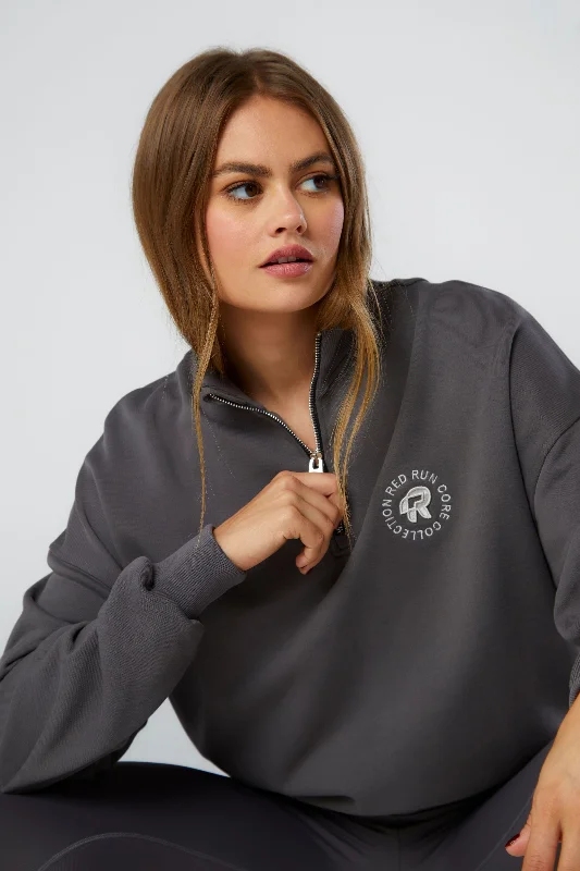 Women's Red Run Activewear Sandstorm Cream Core 1/4 Zip Jumper Knit Fabric Woven Fabric Fleece Fabric Women's Red Run Activewear Sandstorm Cream Core 1/4 Zip Jumper Knit Fabric Woven Fabric Fleece Fabric